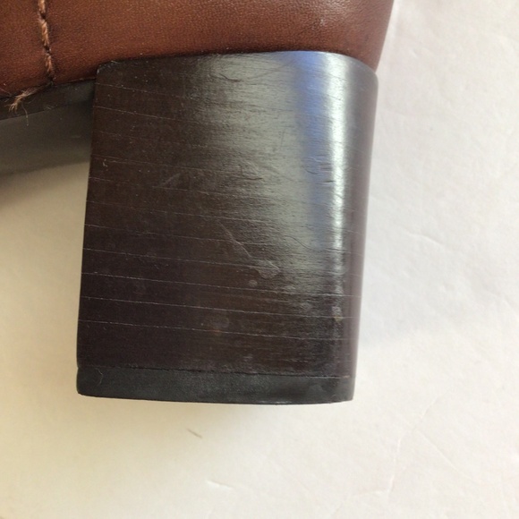 Naturalizer Brown Leather Heeled Loafers 9M  90s Minimalist Slip-On Shoes - Picture 8 of 16